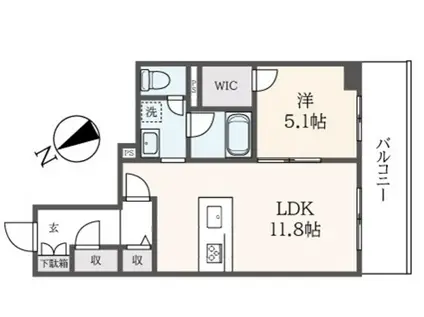 グリナージュ浜田山(1LDK/3階)の間取り写真