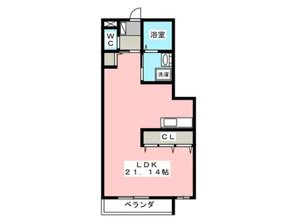 ル・リオン山手(ワンルーム/3階)の間取り写真