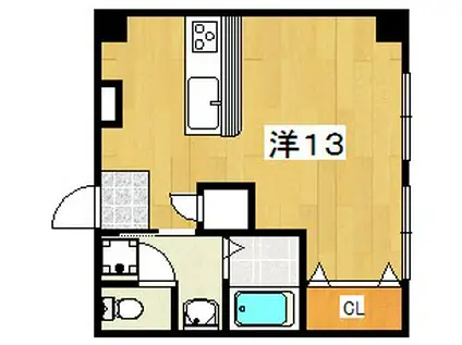 ラヴィクレール・M(ワンルーム/3階)の間取り写真