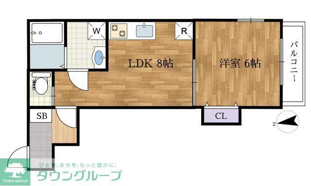 OHANA(1LDK/2階)の間取り写真