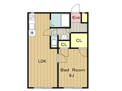 ポルシェ聖蹟桜ヶ丘II(1SLDK/1階)の間取り写真