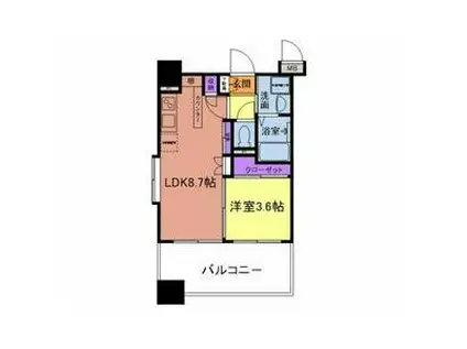 サヴォイ エリート(1LDK/14階)の間取り写真