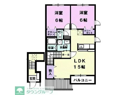 ZITO(2LDK/2階)の間取り写真