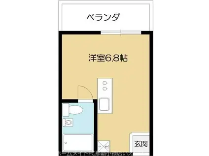 クリエール三原(ワンルーム/3階)の間取り写真