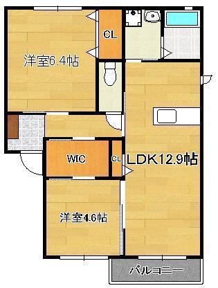 シャーメゾン茶屋の原II  C棟(2LDK/2階)の間取り写真