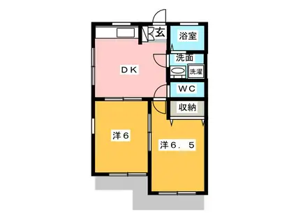 幸シティーマンション(2DK/2階)の間取り写真