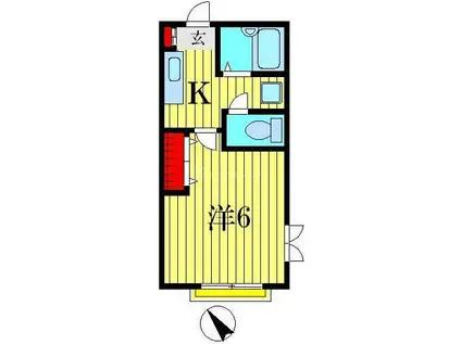 RESIDENCE HIYAMA(1K/1階)の間取り写真