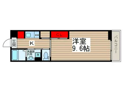 ASOH(1K/2階)の間取り写真