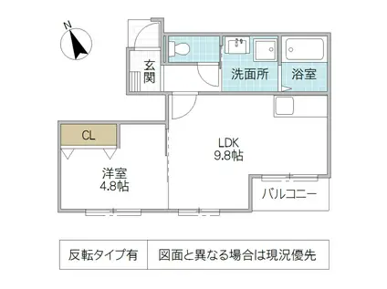 ディア ベルジュ(1LDK/1階)の間取り写真