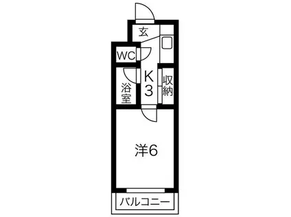 ＪＲ中央本線 神領駅 徒歩77分 3階建 築28年(1K/2階)の間取り写真