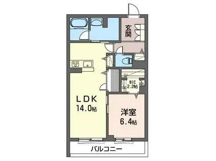 グランファースト(1LDK/2階)の間取り写真