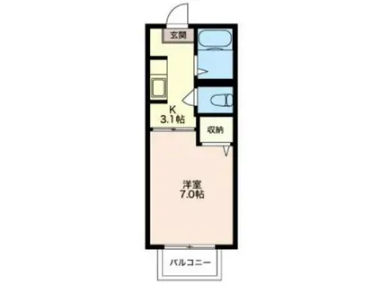 プレイト・ステージK(1K/2階)の間取り写真