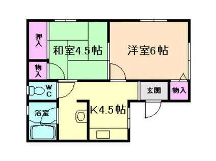 見野芝ハイム(2DK/2階)の間取り写真