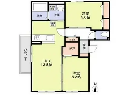 ハイムオオトリ(2SLDK/1階)の間取り写真