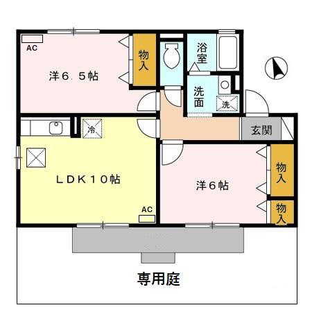 SEJOUR NAWA(2LDK/1階)の間取り写真