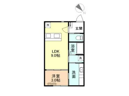 ONE-LEAF CLOVER(1LDK/1階)の間取り写真