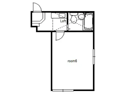 コーポ南(1K/2階)の間取り写真