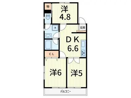 青戸第3ローヤルコーポ(3DK/3階)の間取り写真