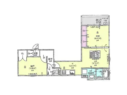 SOLVIDA吹田(2LDK/2階)の間取り写真