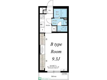 リブリ・シャンテ(1K/3階)の間取り写真