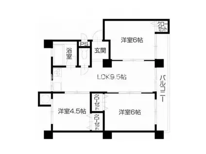 メゾンB(3LDK/4階)の間取り写真