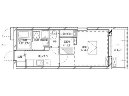 ルネス シェランジュ(1K/3階)の間取り写真