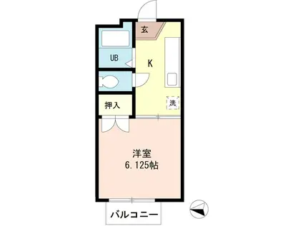 サマックスコスモ(1K/1階)の間取り写真