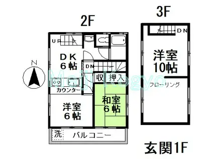 オーエムハウス(3DK/2階)の間取り写真