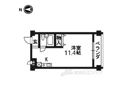 竹田マンション(ワンルーム/1階)の間取り写真