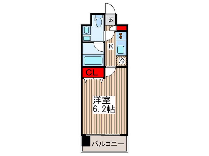 フォレシティ豊洲(1K/6階)の間取り写真