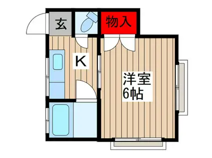 信和荘(1K/2階)の間取り写真