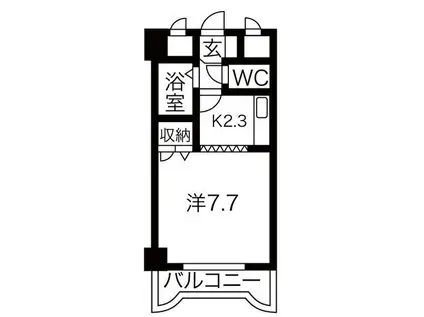 フラット北26条(1K/5階)の間取り写真