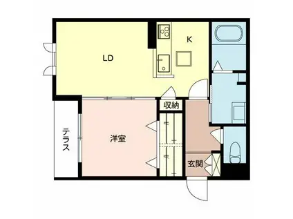 パロアルトII(1LDK/1階)の間取り写真