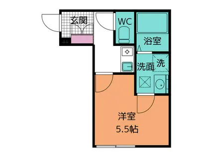 ロクハウス寿町(1K/1階)の間取り写真