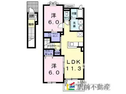 サニー プレイス(2LDK/2階)の間取り写真