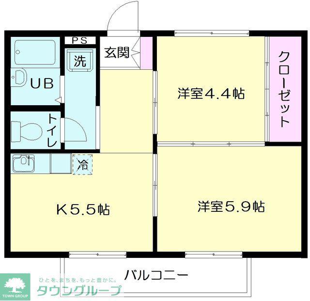 パークサイド桜山(2K/2階)の間取り写真