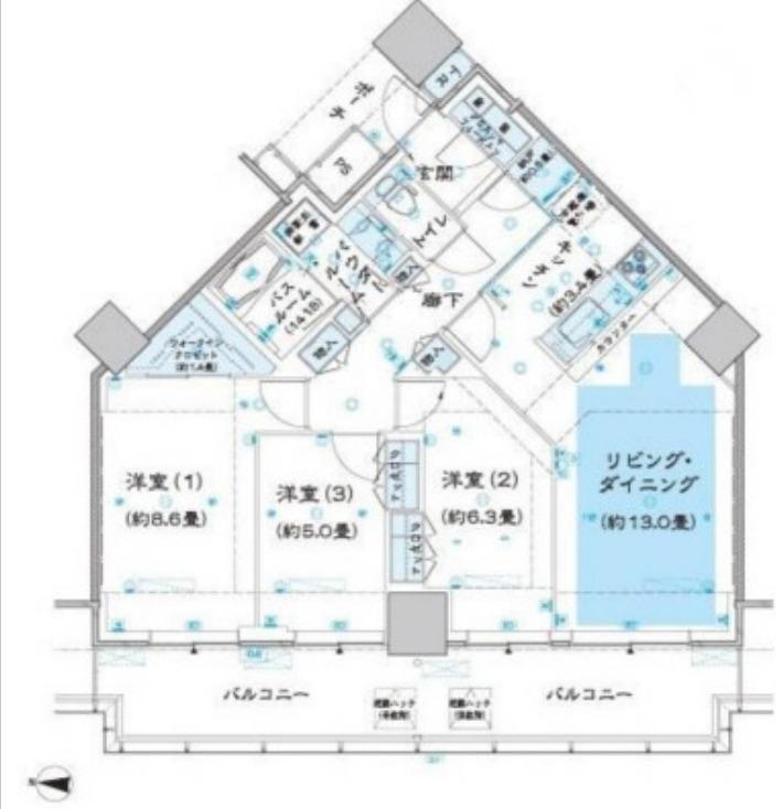 シティタワー品川(3LDK/42階)の間取り写真
