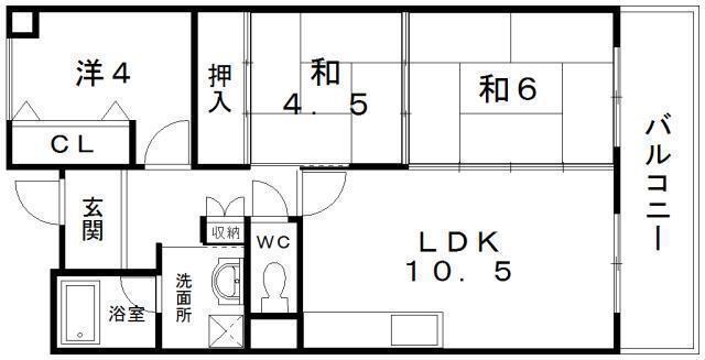 プリムローズ岸和田(3LDK/5階)の間取り写真
