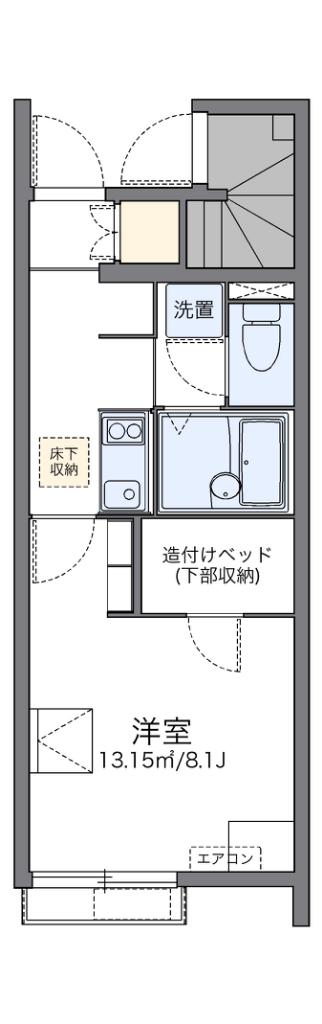 レオネクストアダージョ(1K/1階)の間取り写真