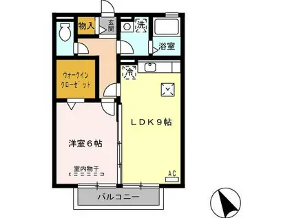 リヴェール・NAYU(1LDK/1階)の間取り写真