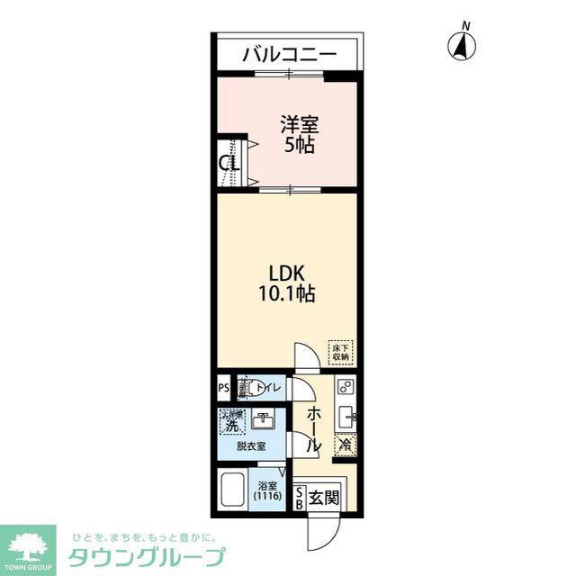 エクセラン柴崎町(1LDK/3階)の間取り写真