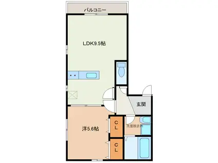 サンパークIII(1LDK/2階)の間取り写真