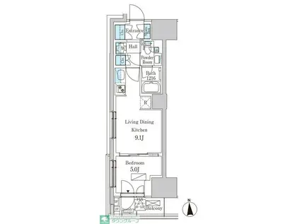 パークアクシス品川天王洲アイル(1LDK/8階)の間取り写真