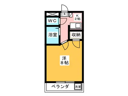 ドゥ・アバンス(1K/1階)の間取り写真