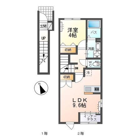 ソラティオ(1LDK/2階)の間取り写真