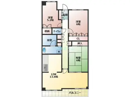 パークハウスプレシア(3LDK/20階)の間取り写真