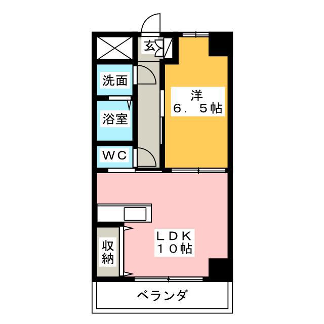 アーバンヒルズ城山2号館(1LDK/5階)の間取り写真