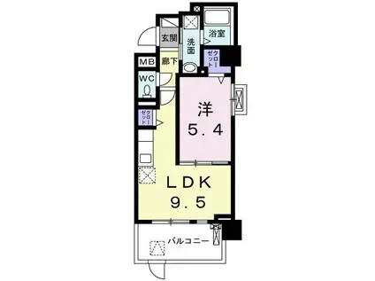 クラシェス深江(1LDK/1階)の間取り写真