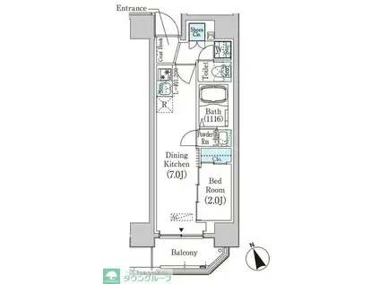 浅草蔵前レジデンス(1DK/6階)の間取り写真