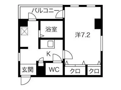 ジュネス上飯田(1K/2階)の間取り写真